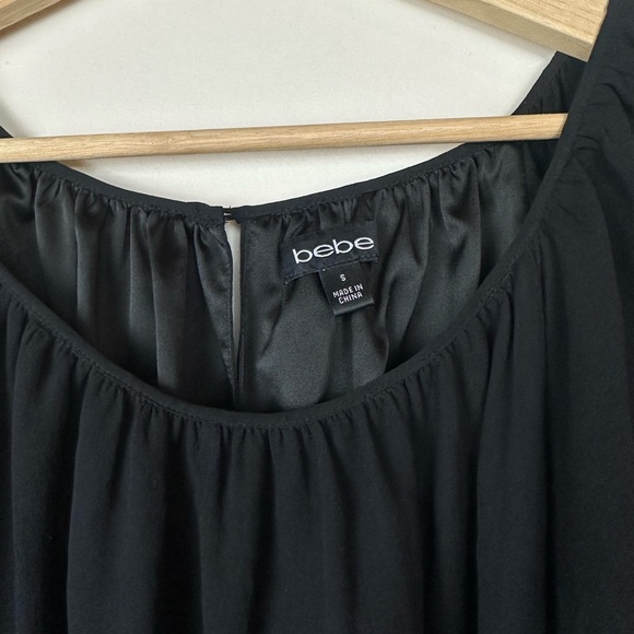 BEBE Y2K Vintage black beaded mini dress size Small - Picture 4 of 5